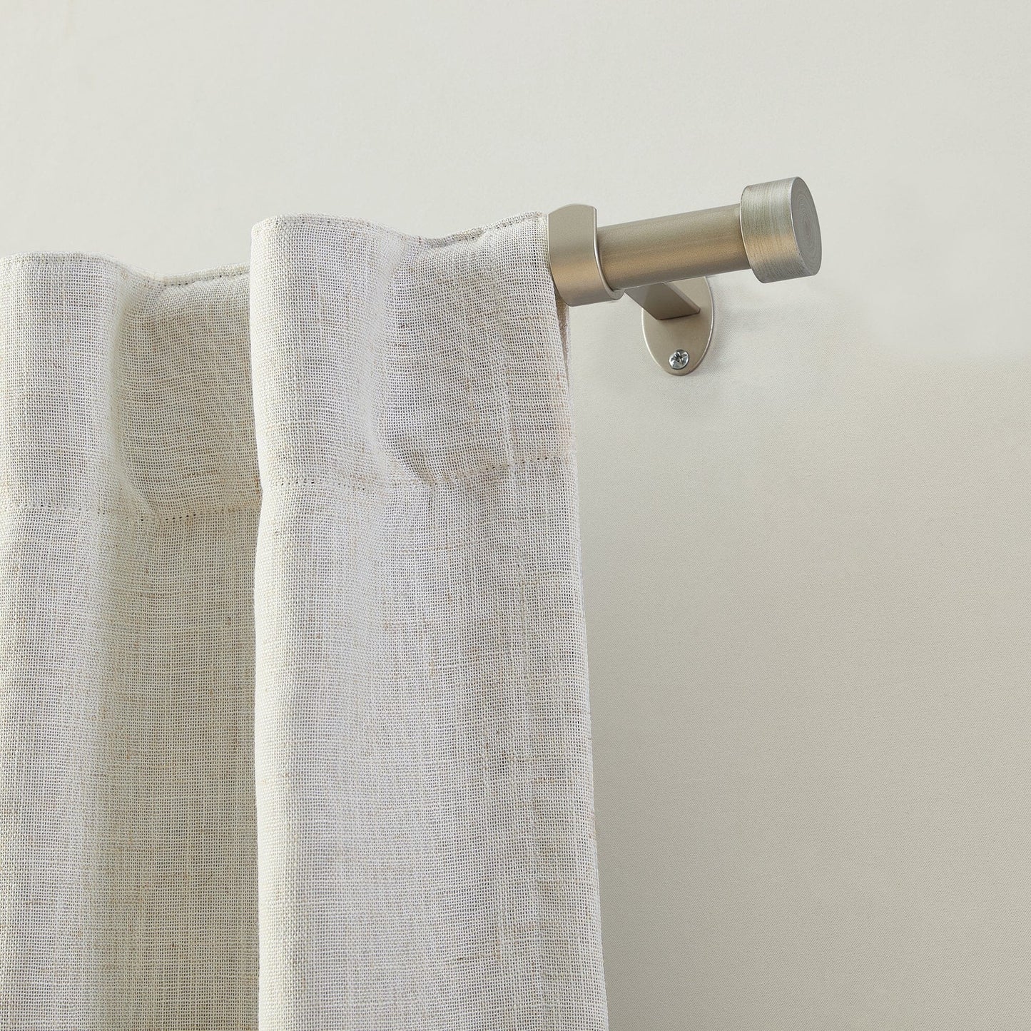 Serena 1" Window Drapery Single Curtain Rod with Contemporary Cap Finial