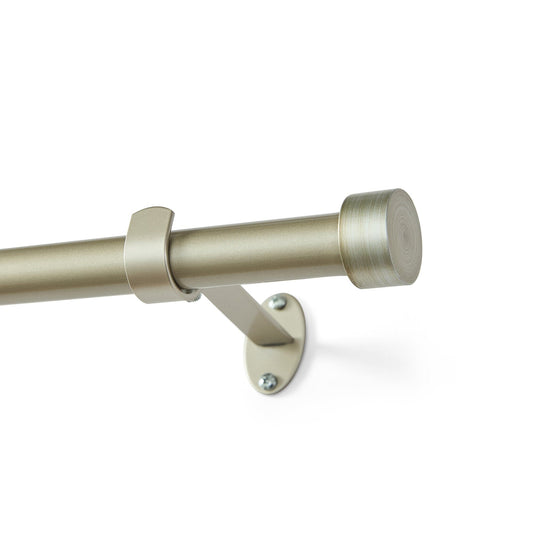 Serena 1" Window Drapery Single Curtain Rod with Contemporary Cap Finial