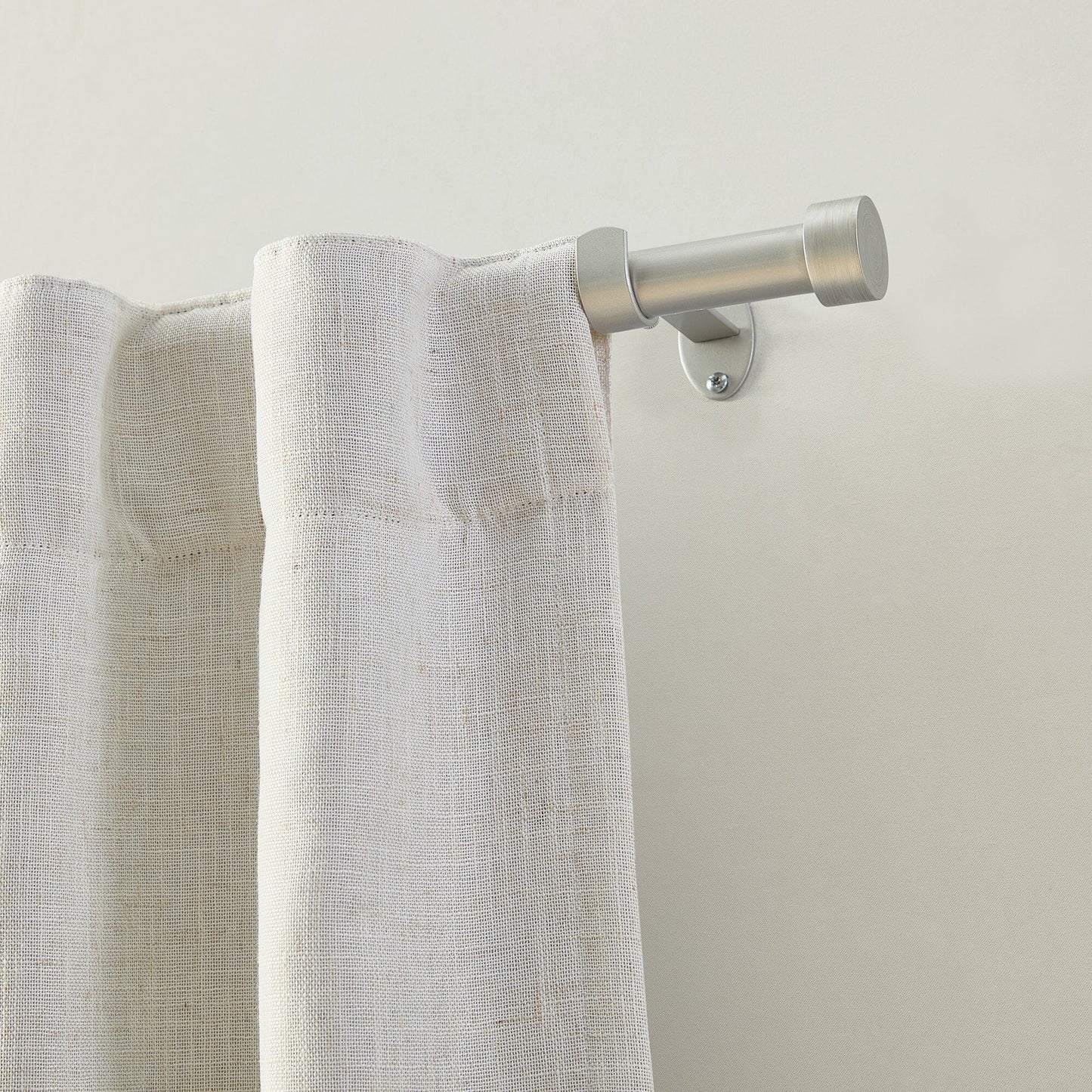 Serena 1" Window Drapery Single Curtain Rod with Contemporary Cap Finial
