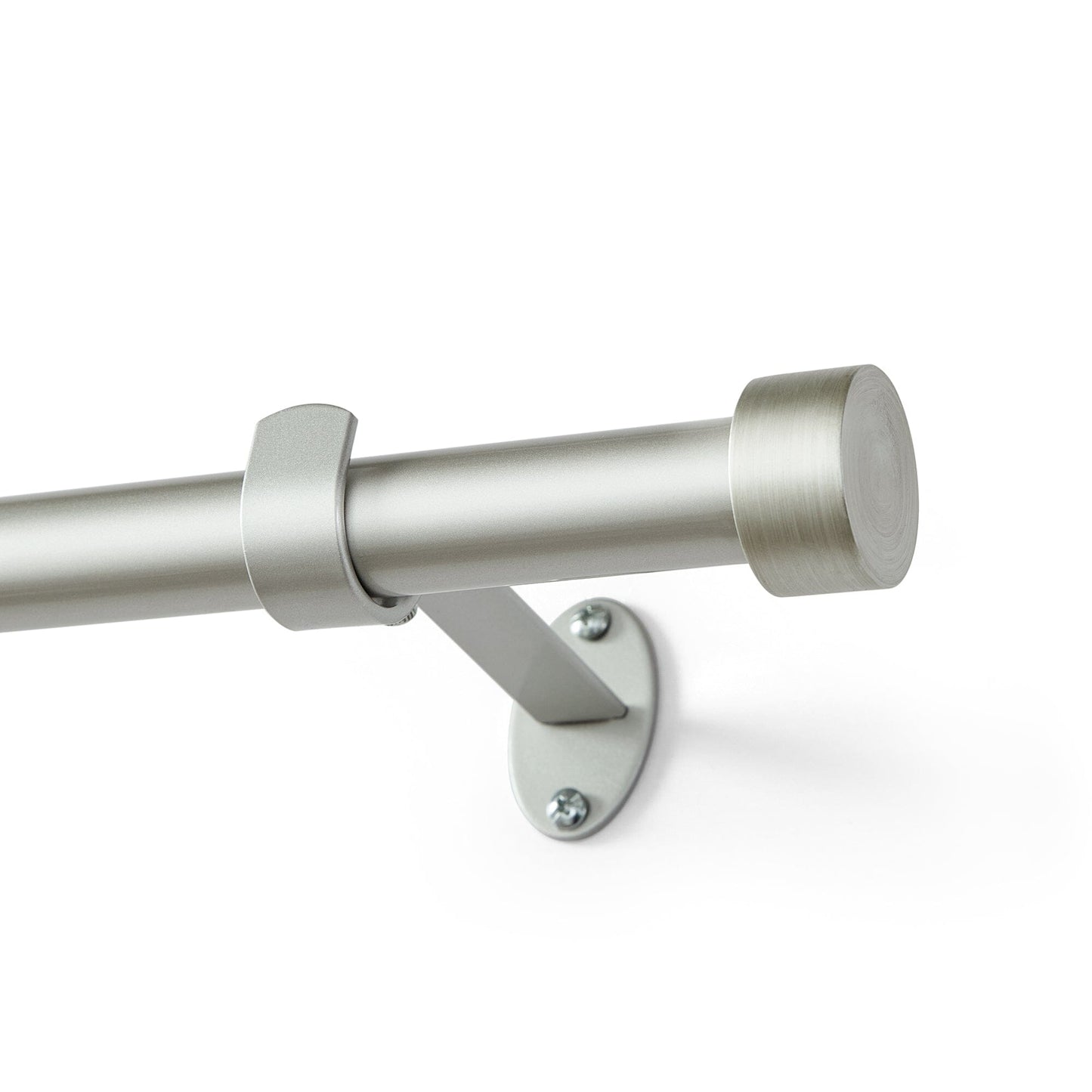 Serena 1" Window Drapery Single Curtain Rod with Contemporary Cap Finial