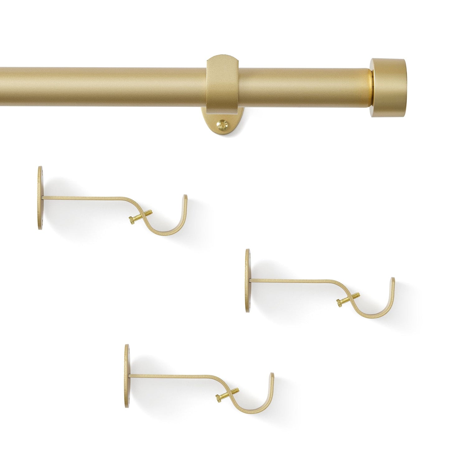 Serena 1" Window Drapery Single Curtain Rod with Contemporary Cap Finial