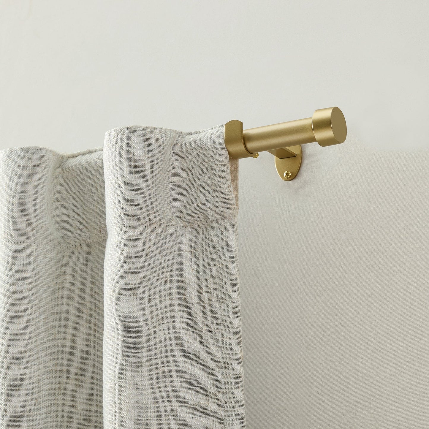 Serena 1" Window Drapery Single Curtain Rod with Contemporary Cap Finial