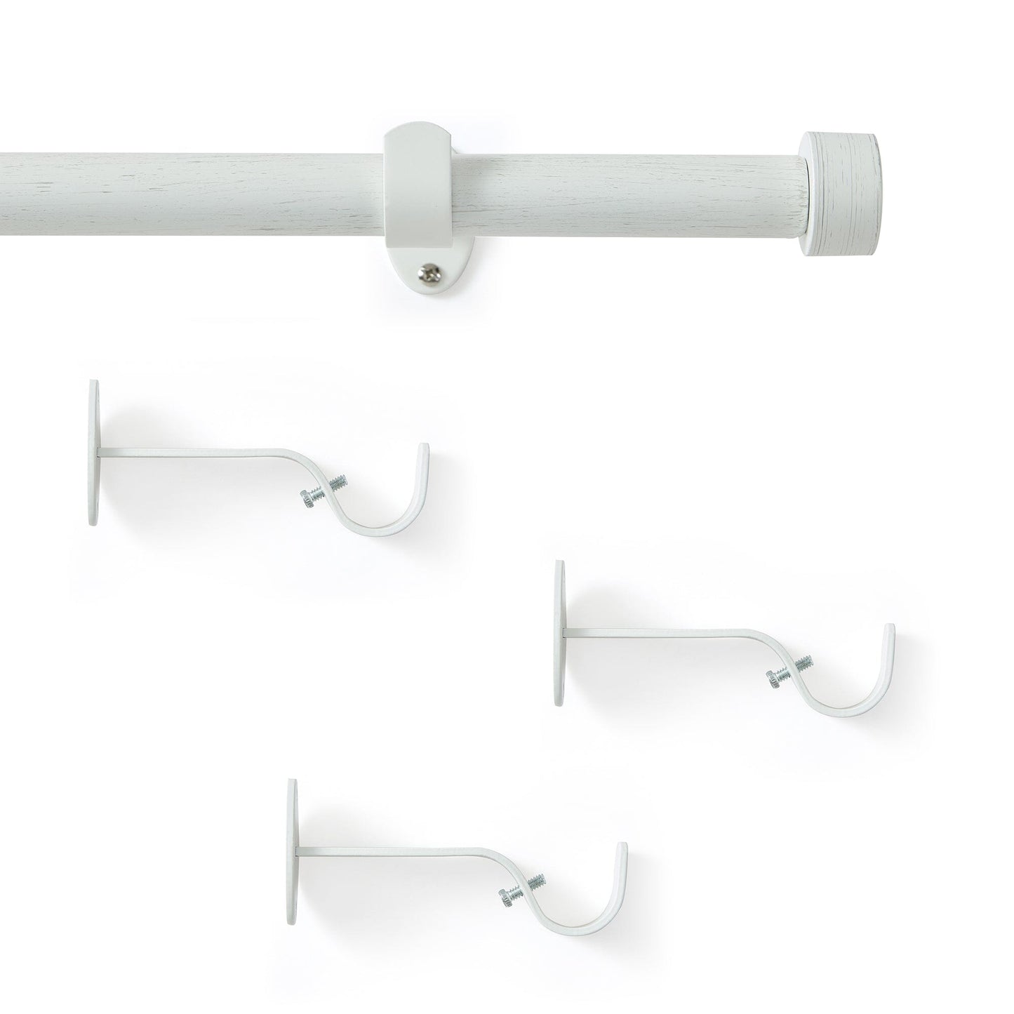 Serena 1" Window Drapery Single Curtain Rod with Contemporary Cap Finial