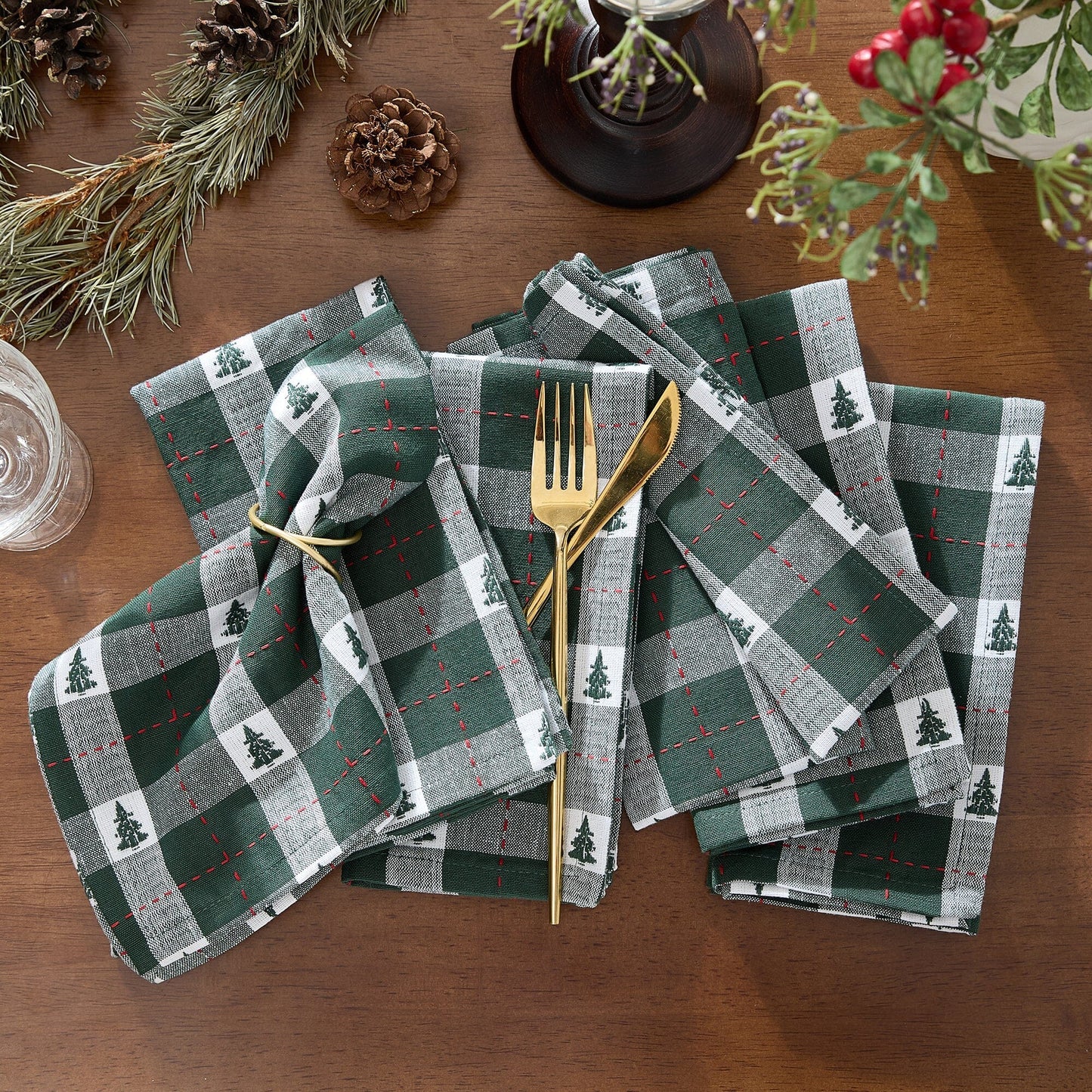 Sherwood Tree Dobby Cotton Napkins, Set of 8