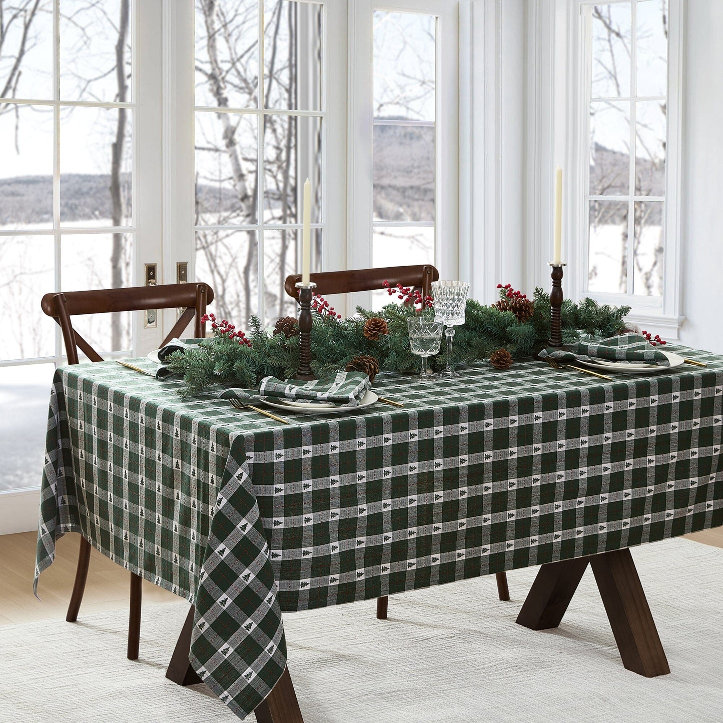 Sherwood Tree Dobby Cotton Tablecloth