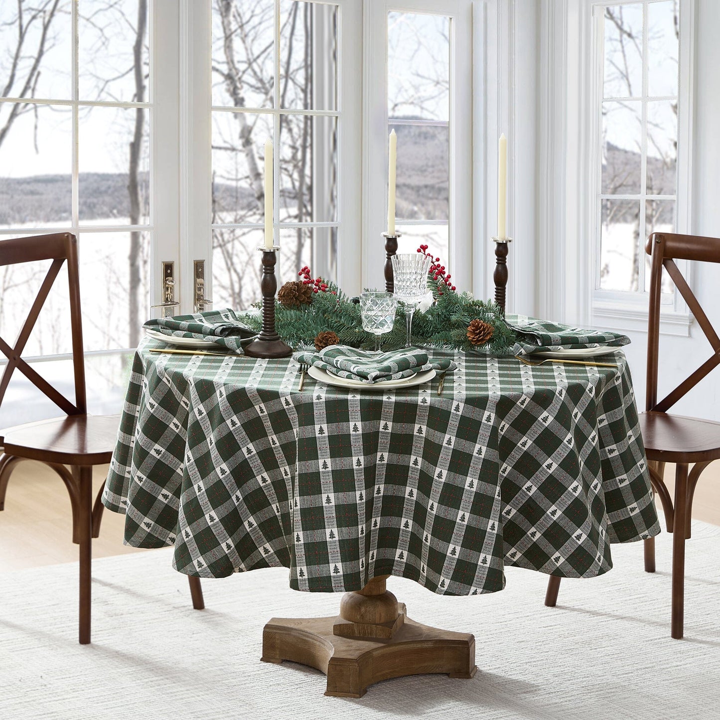 Sherwood Tree Dobby Cotton Tablecloth