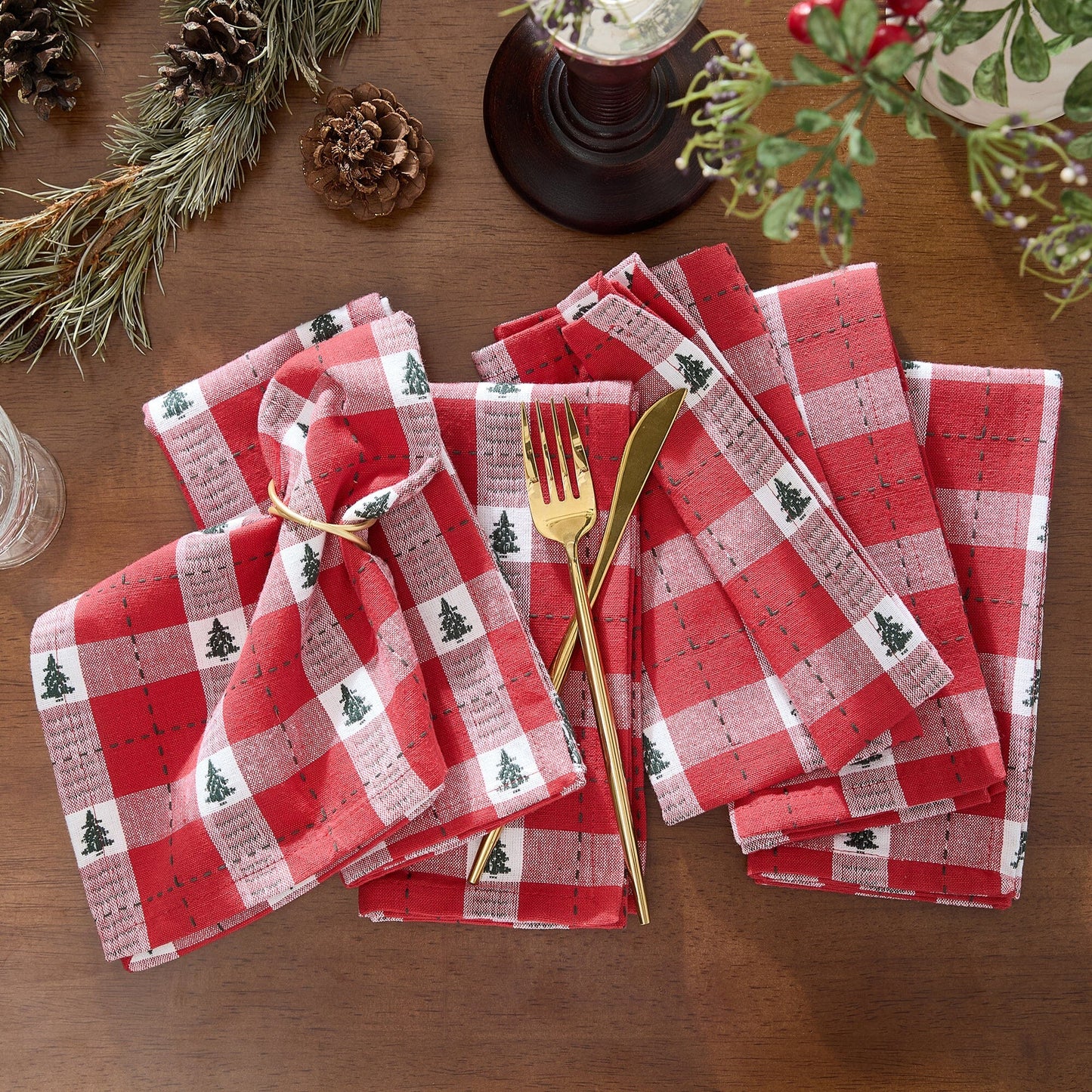 Sherwood Tree Dobby Cotton Napkins, Set of 8