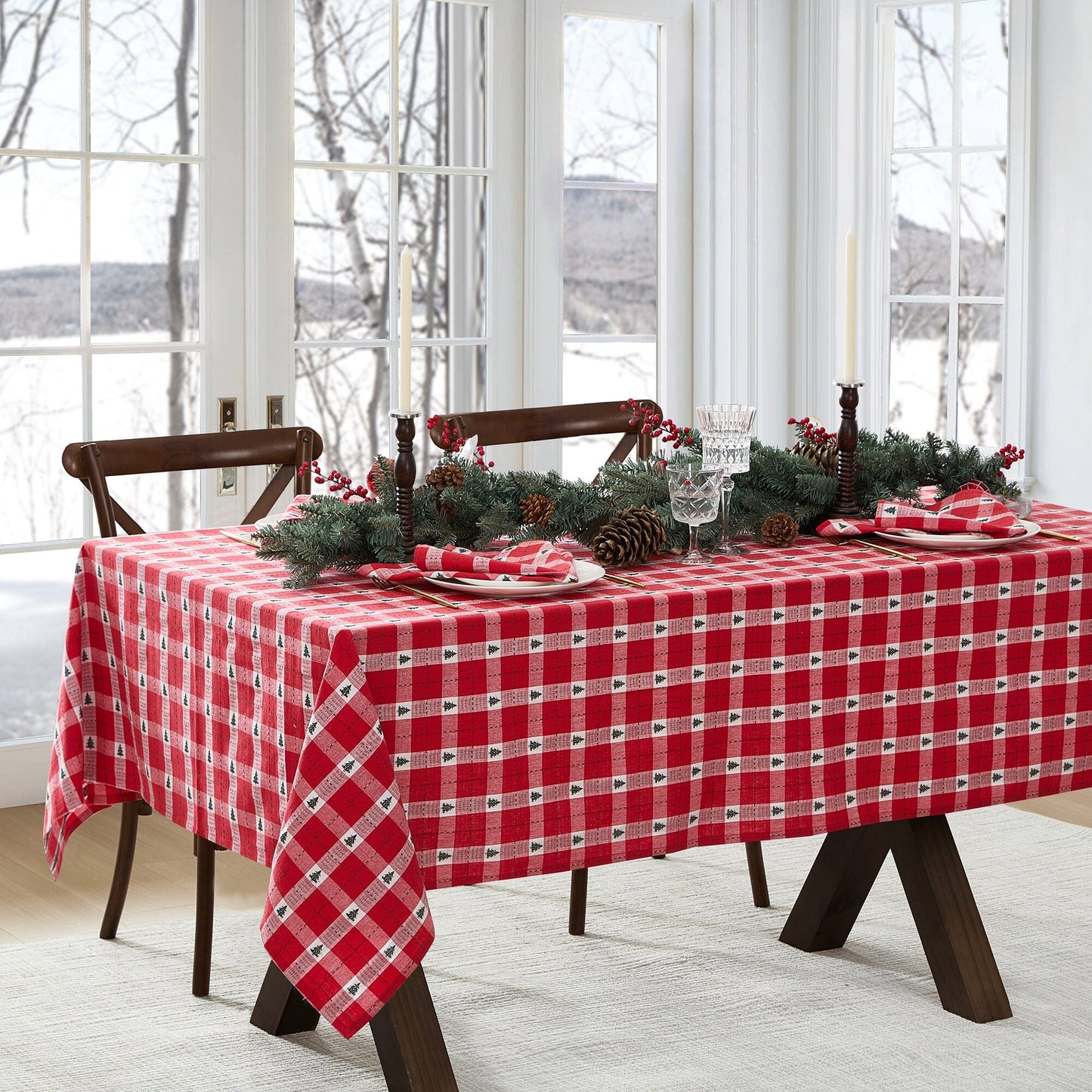 Sherwood Tree Dobby Cotton Tablecloth
