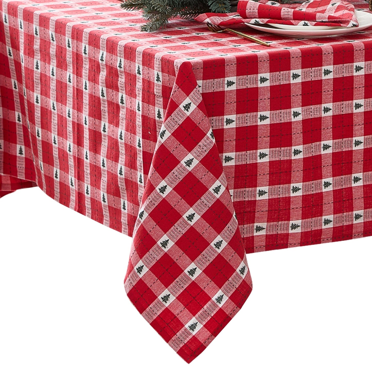 Sherwood Tree Dobby Cotton Tablecloth