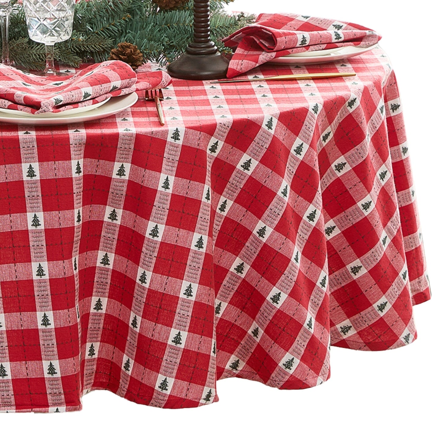 Sherwood Tree Dobby Cotton Tablecloth