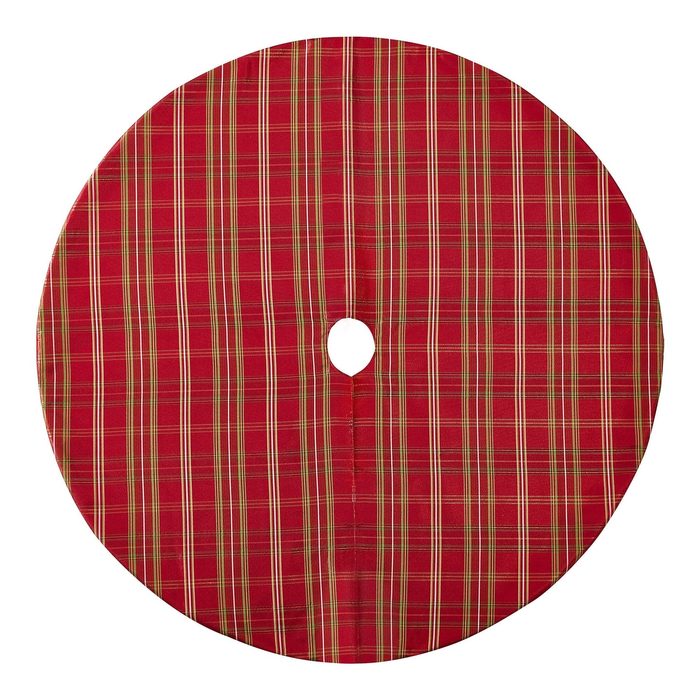 Shimmering Plaid Holiday Tree Skirt