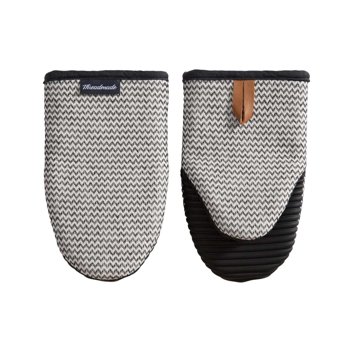 Sirena Chevron Heat-Resistant Ribbed Silicone Grip Mini Mitts, Set of 2