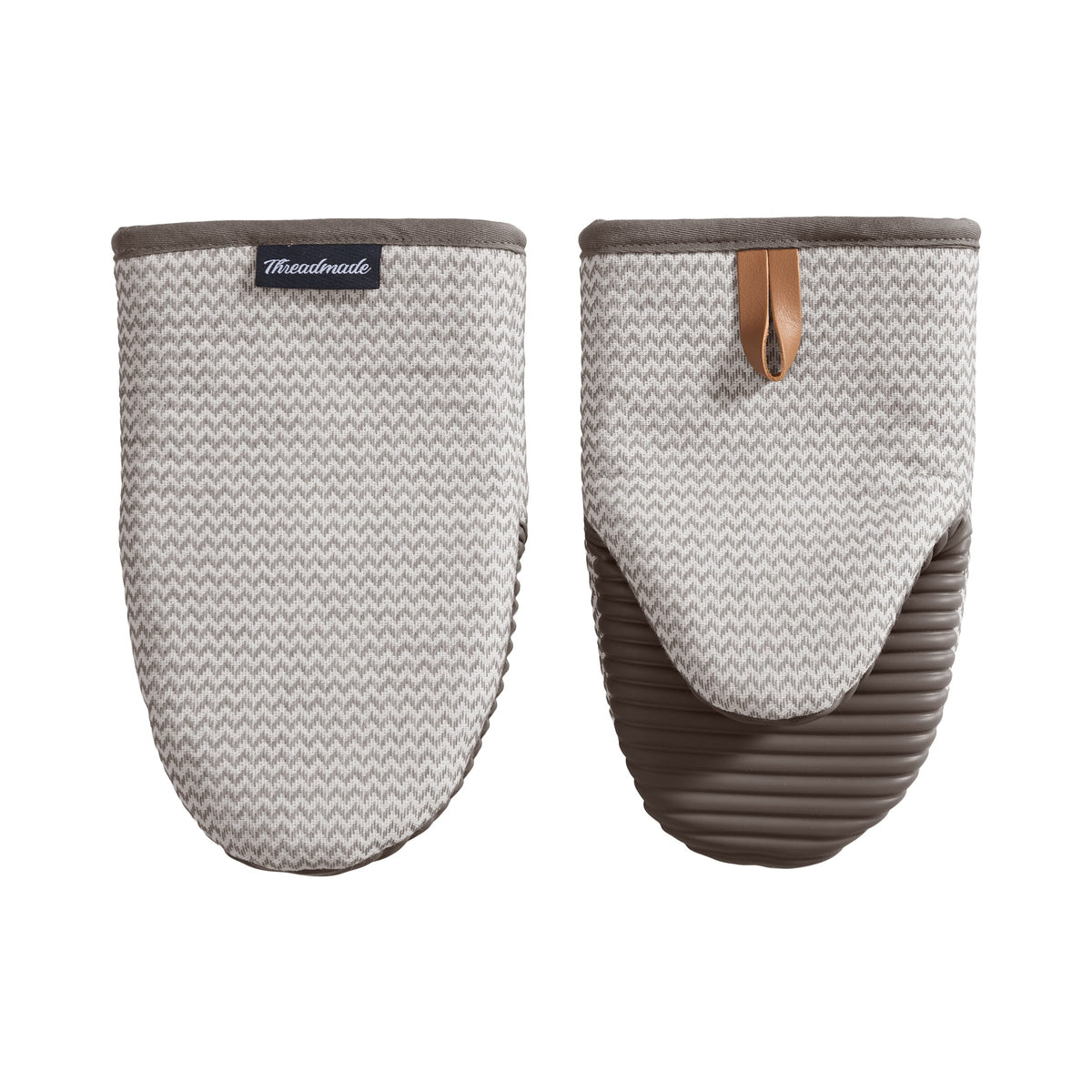 Sirena Chevron Heat-Resistant Ribbed Silicone Grip Mini Mitts, Set of 2