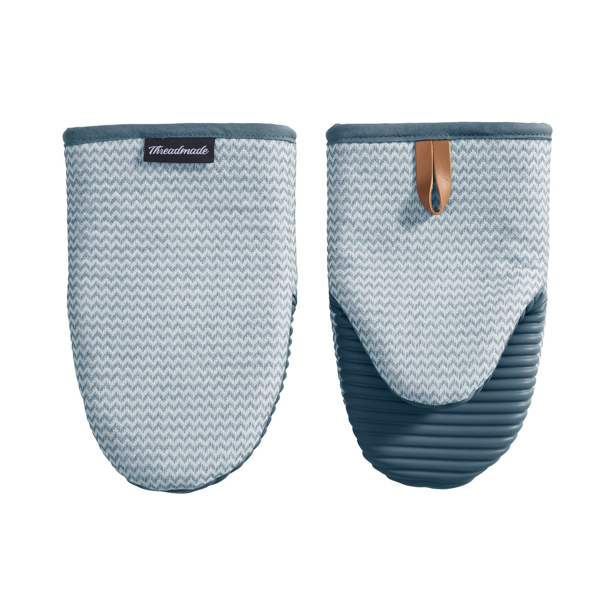 Sirena Chevron Heat-Resistant Ribbed Silicone Grip Mini Mitts, Set of 2