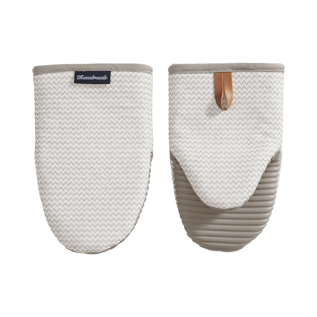 Sirena Chevron Heat-Resistant Ribbed Silicone Grip Mini Mitts, Set of 2