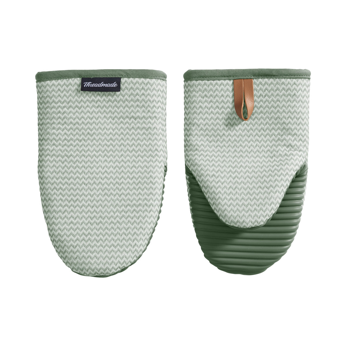 Sirena Chevron Heat-Resistant Ribbed Silicone Grip Mini Mitts, Set of 2