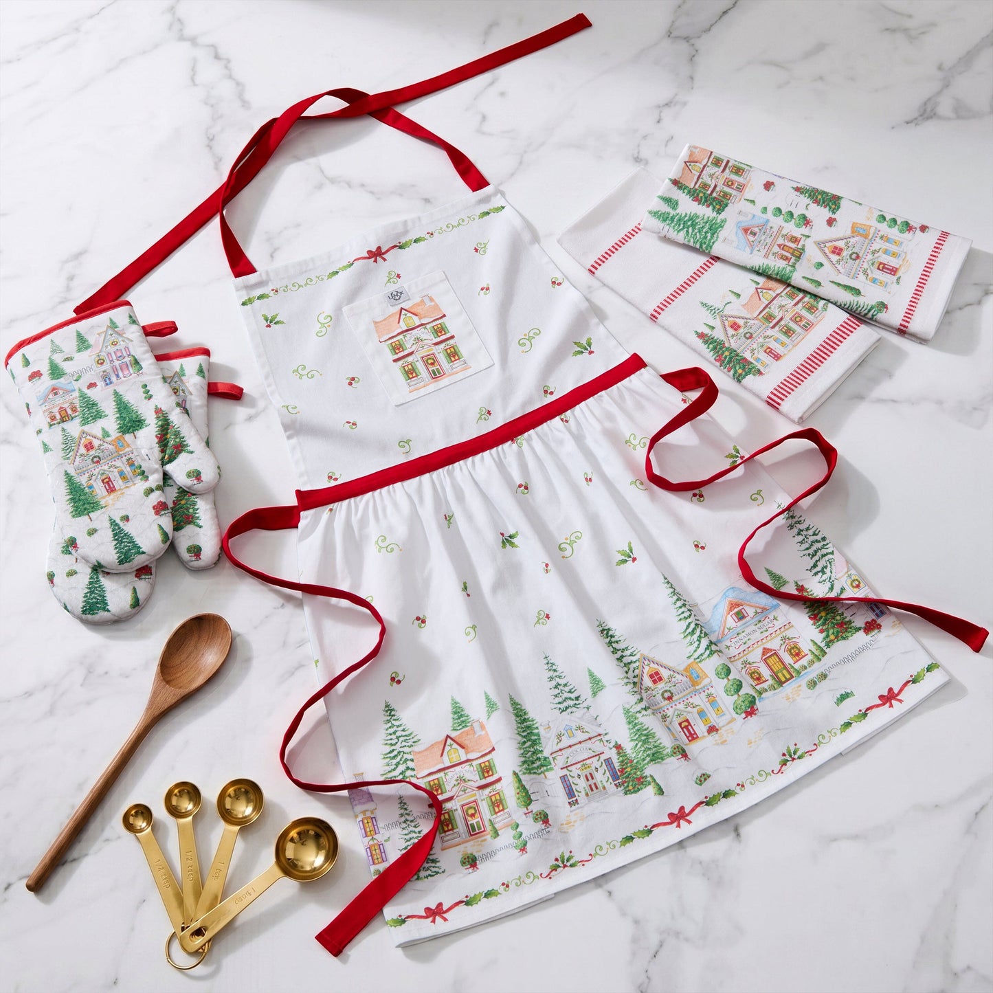 Lenox Spice Village Christmas 5 Piece Kitchen Gift Set