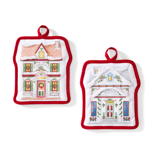 Lenox Spice Village Christmas Pot Holder, Set of 2