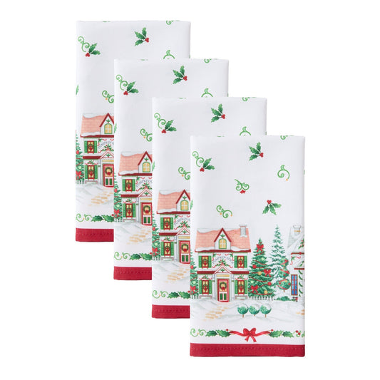 Lenox Spice Village Christmas Napkins, Set of 4