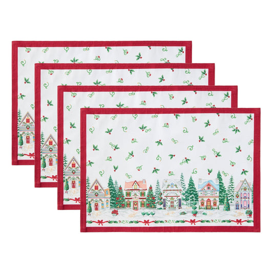 Lenox Spice Village Christmas Placemats, Set of 4