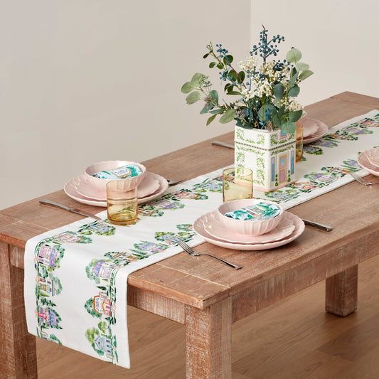 Lenox Spice Village Print Embroidered Runner