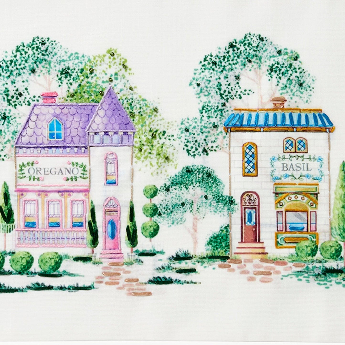 Lenox Spice Village Print Embroidered Runner