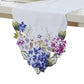 Spring Hydrangea Floral Cutwork Table Runner