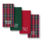 Stowe Tartan Holiday Sentiments Kitchen Towels, Set of 4