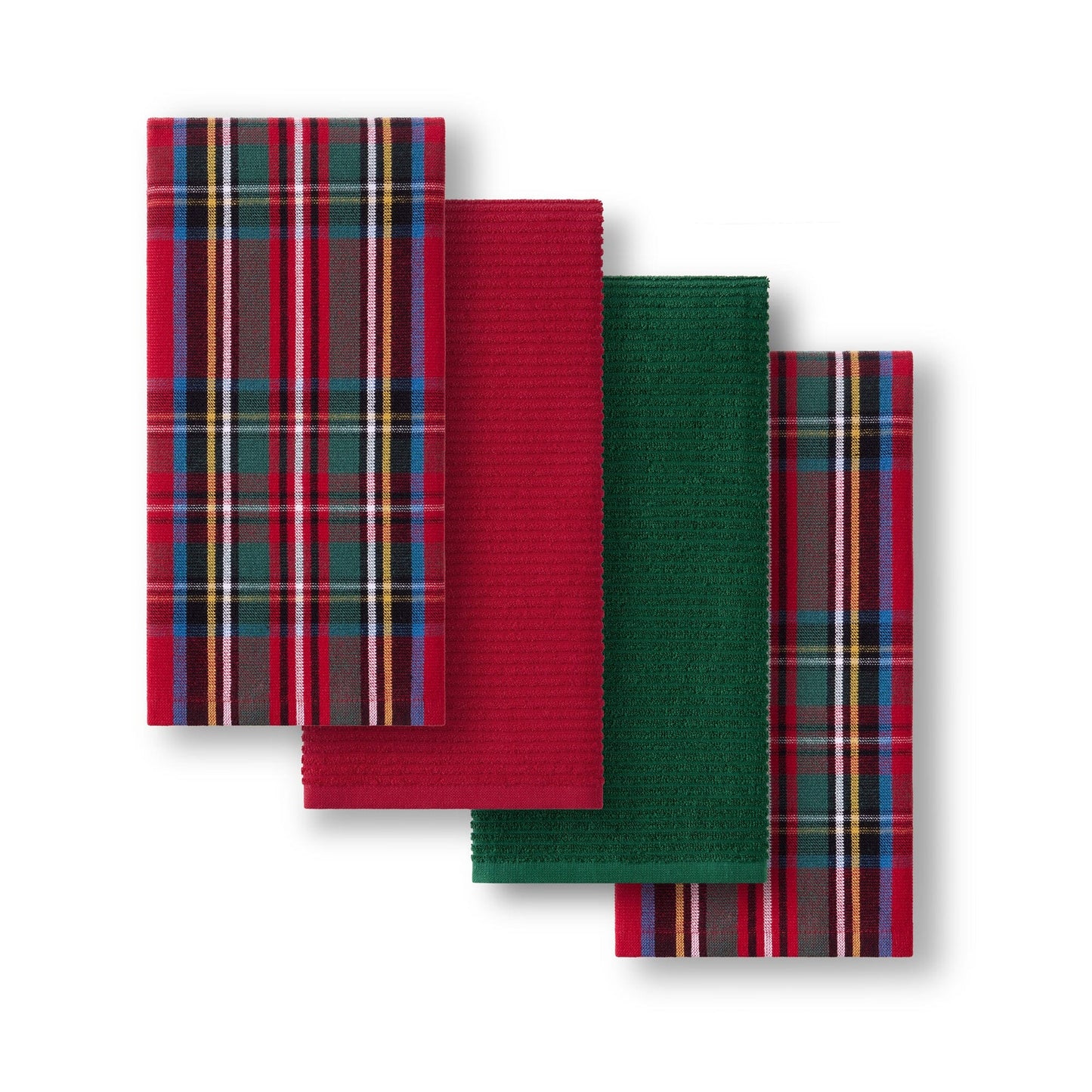 Stowe Tartan Holiday Plaid Kitchen Towels, Set of 4