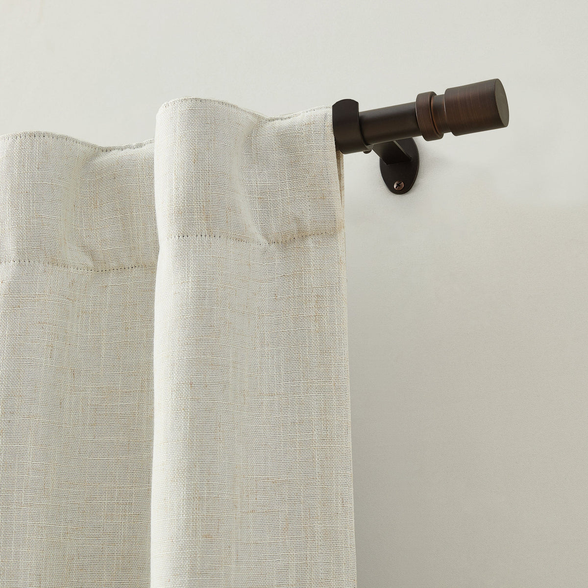 Tribeca 1" Single Curtain Rod with Cylinder End Cap Finial
