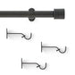 Lenox Verona 1” Single Curtain Rod with Cylinder End Cap Finial Design