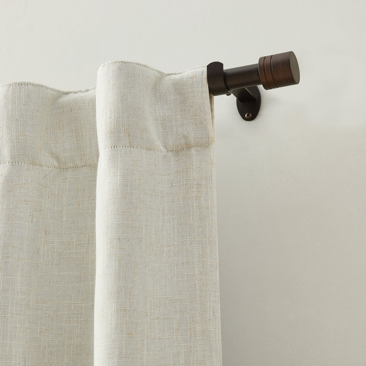Lenox Verona 1” Single Curtain Rod with Cylinder End Cap Finial Design