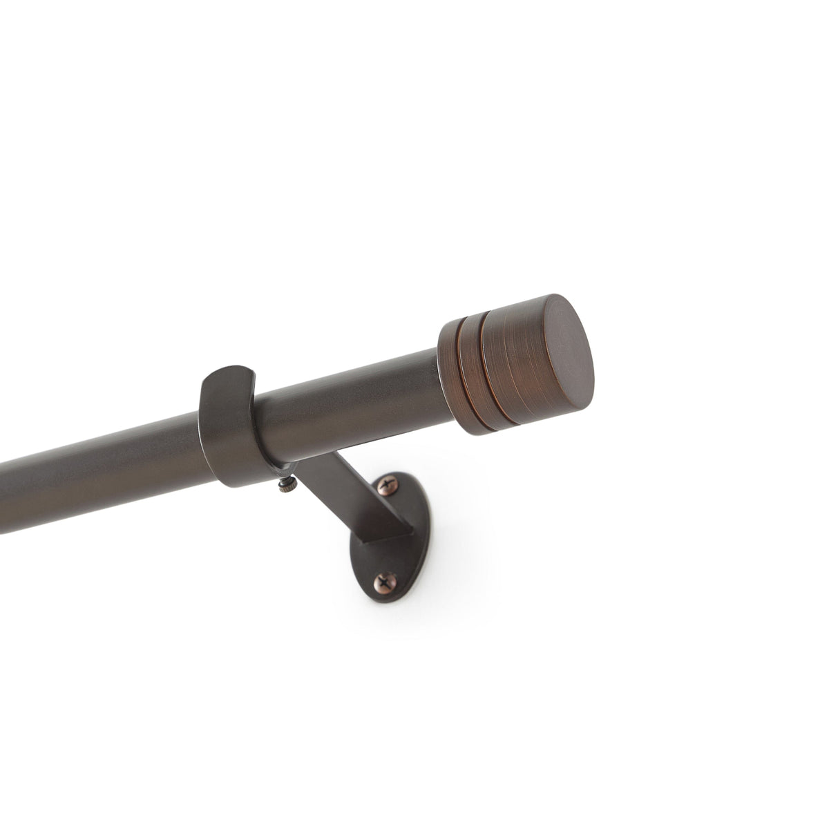 Lenox Verona 1” Single Curtain Rod with Cylinder End Cap Finial Design