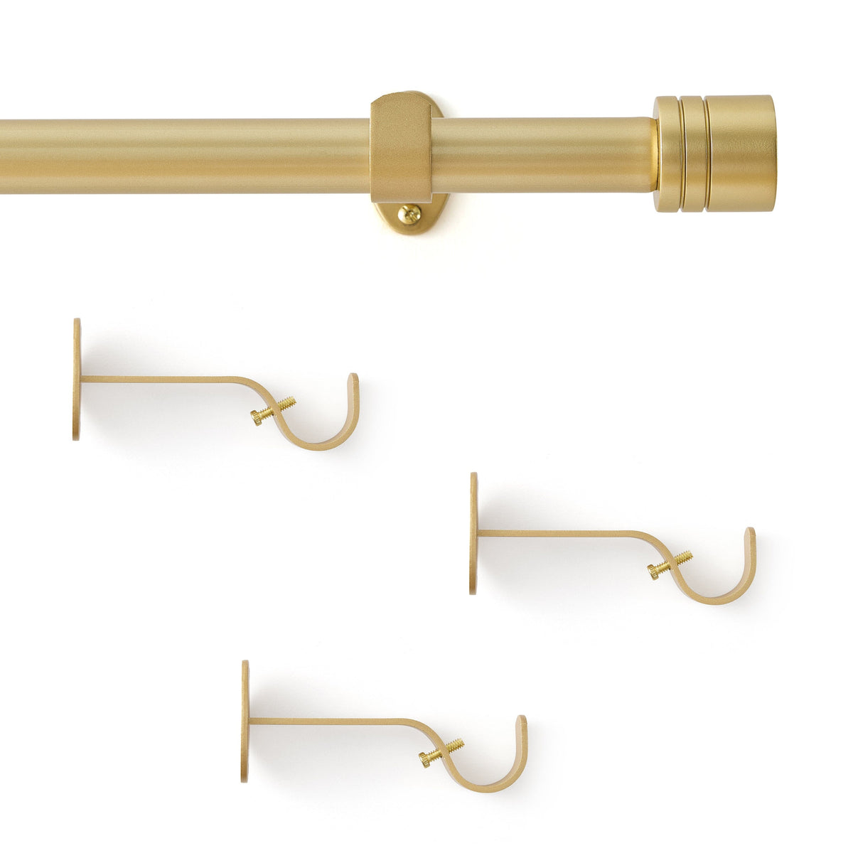 Lenox Verona 1” Single Curtain Rod with Cylinder End Cap Finial Design