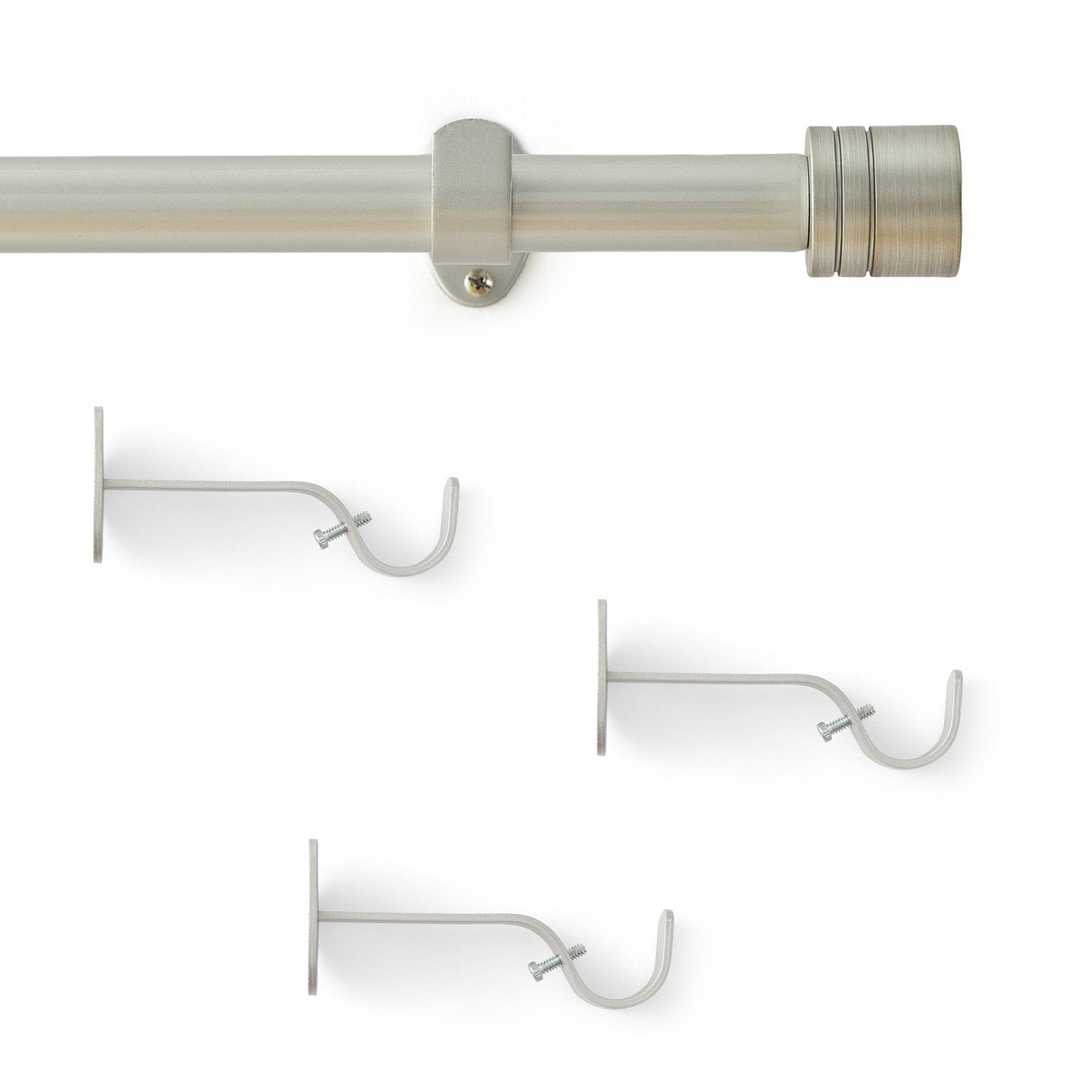 Lenox Verona 1” Single Curtain Rod with Cylinder End Cap Finial Design