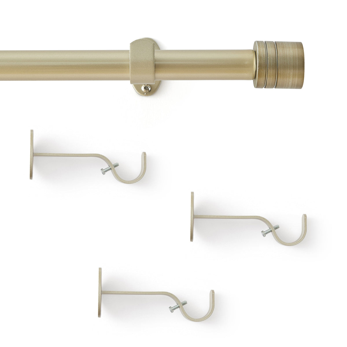 Lenox Verona 1” Single Curtain Rod with Cylinder End Cap Finial Design