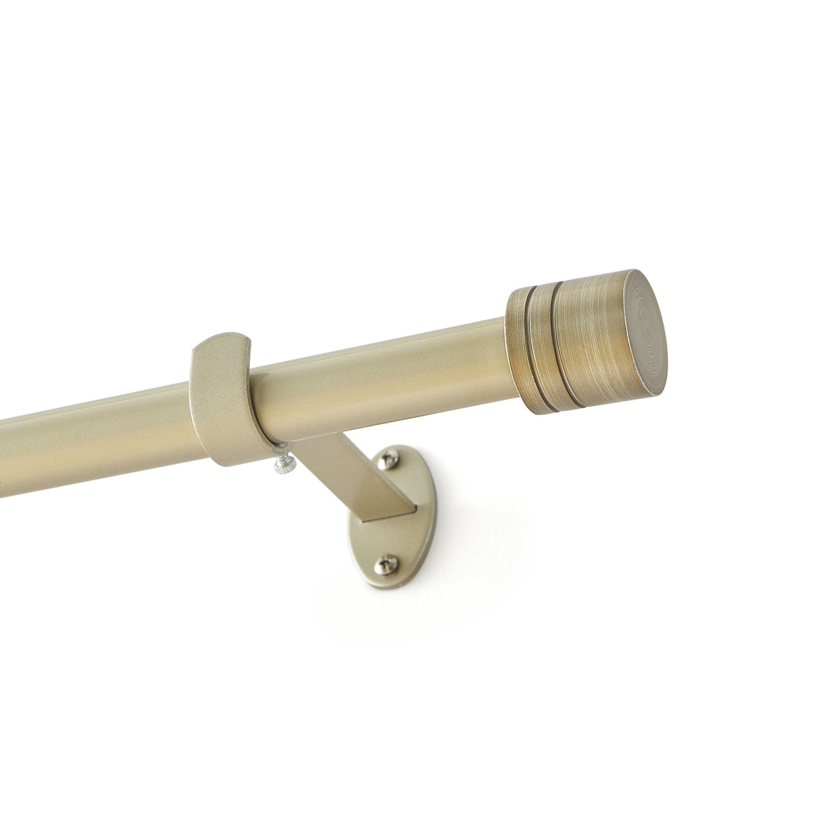Lenox Verona 1” Single Curtain Rod with Cylinder End Cap Finial Design