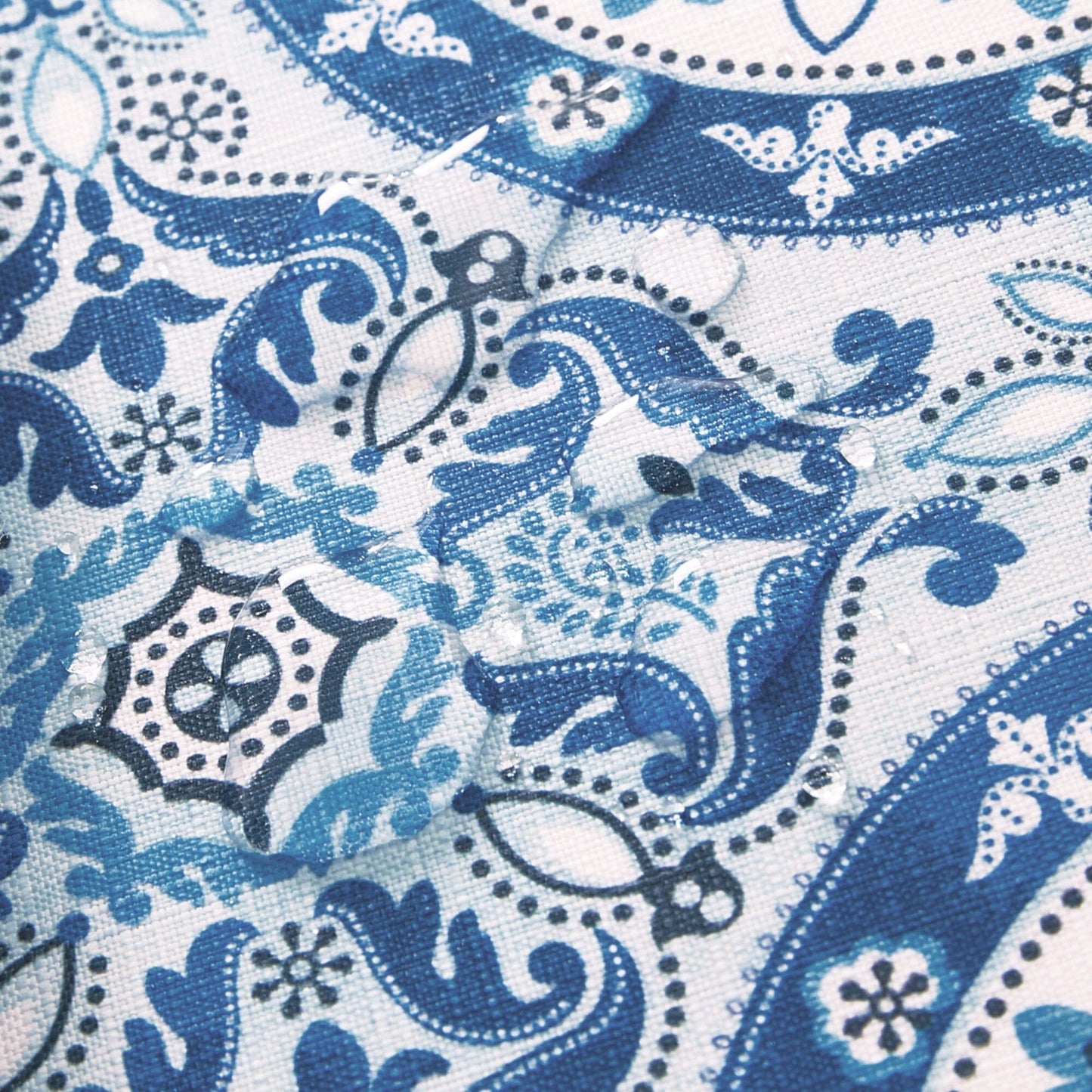 Vietri Medallion Block Print - Manteles individuales para interiores y exteriores, resistentes al agua y a las manchas, juego de 4