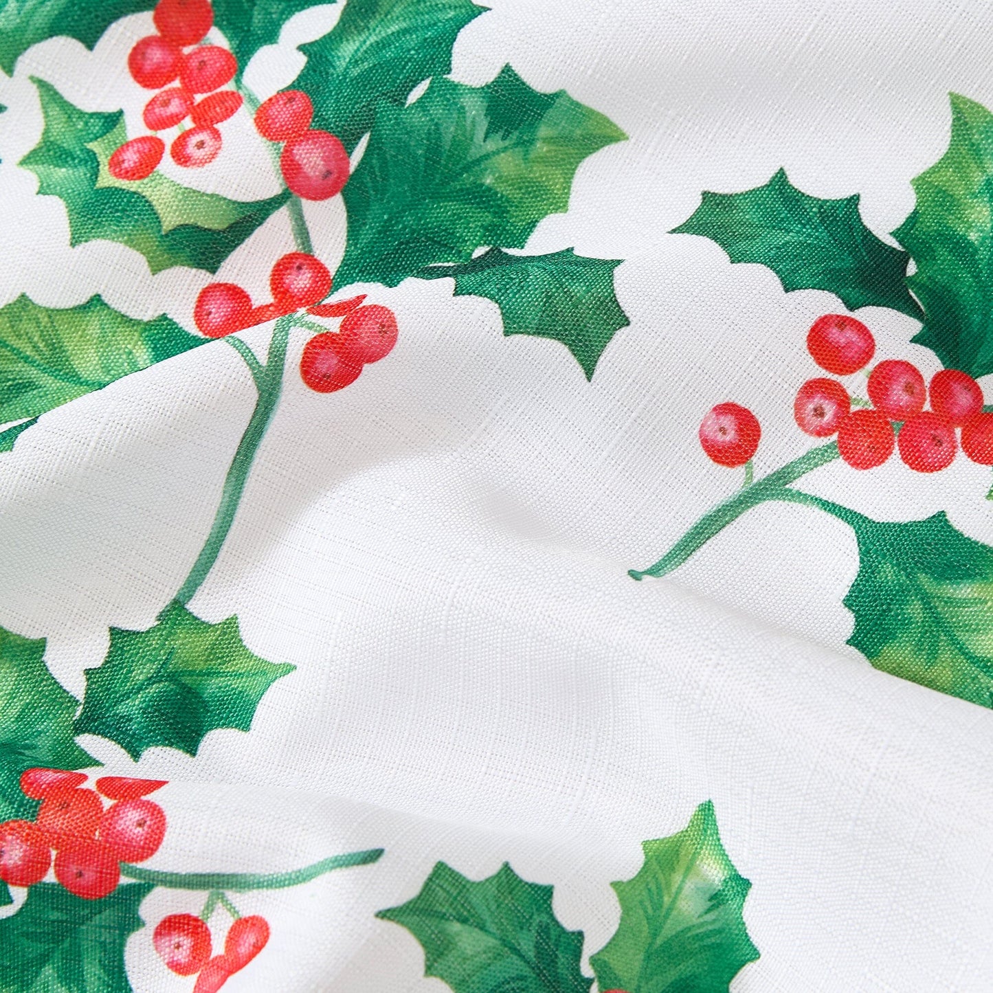 Vintage Holly Scallop Border Placemats, Set of 4