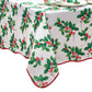Vintage Holly Scallop Border Tablecloth