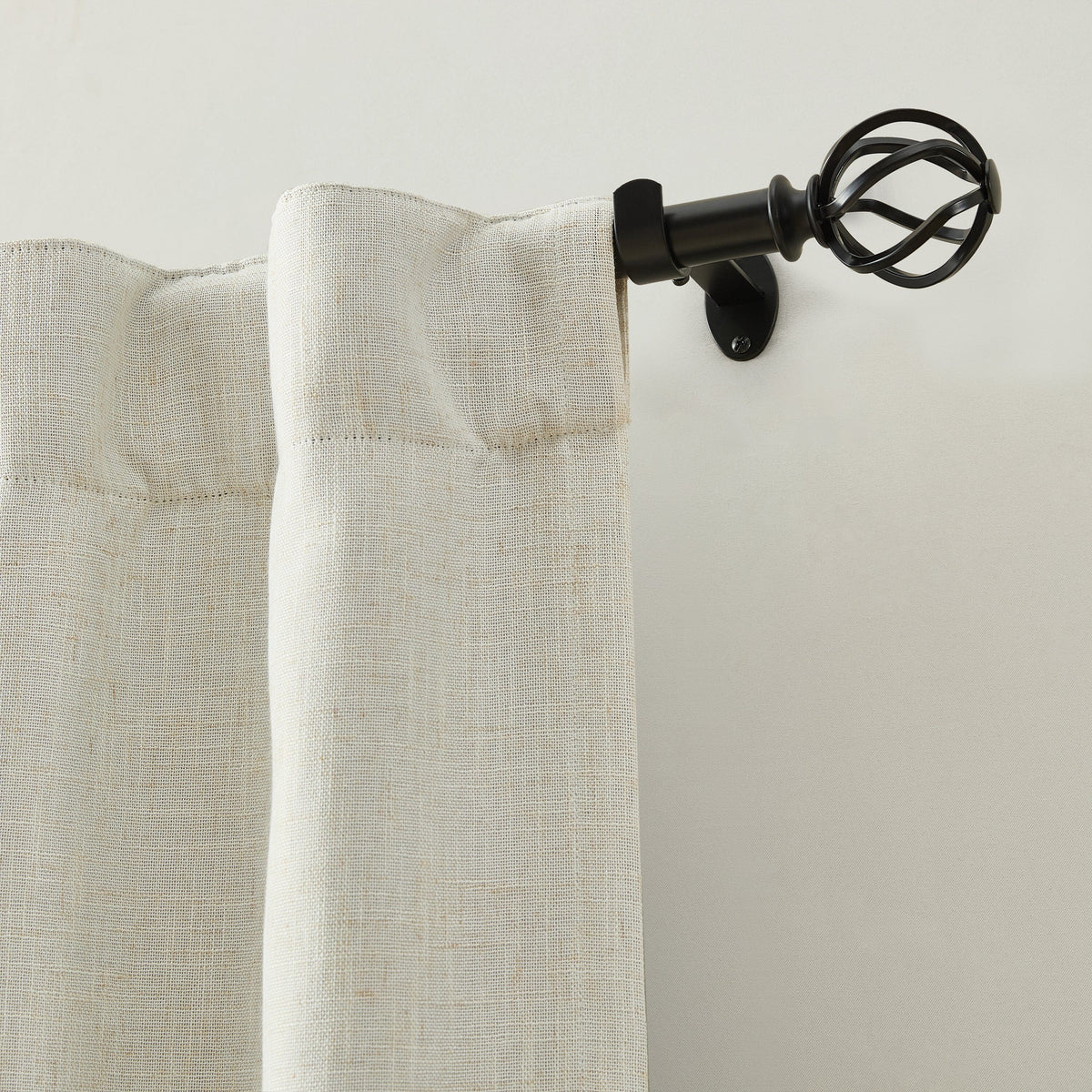 Walker 1” Single Curtain Rod with Cage Ball Finial