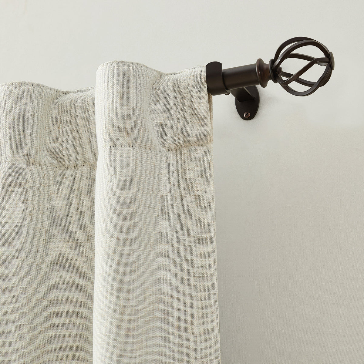 Walker 1” Single Curtain Rod with Cage Ball Finial
