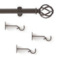 Walker 1” Single Curtain Rod with Cage Ball Finial