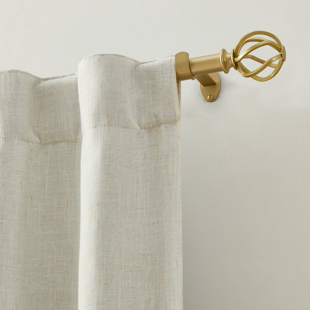Walker 1” Single Curtain Rod with Cage Ball Finial
