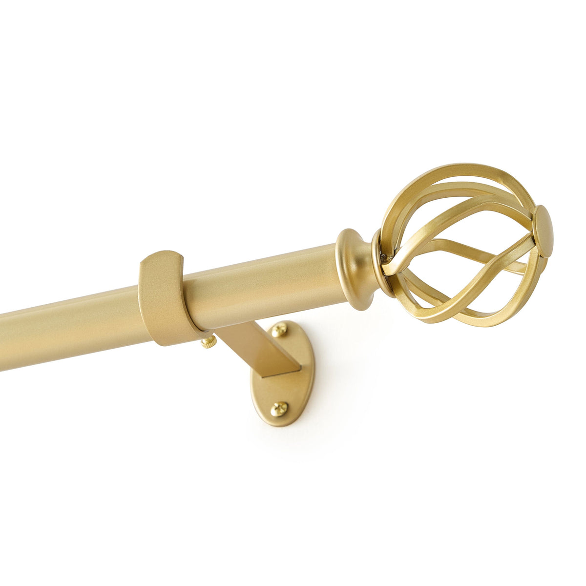 Walker 1” Single Curtain Rod with Cage Ball Finial