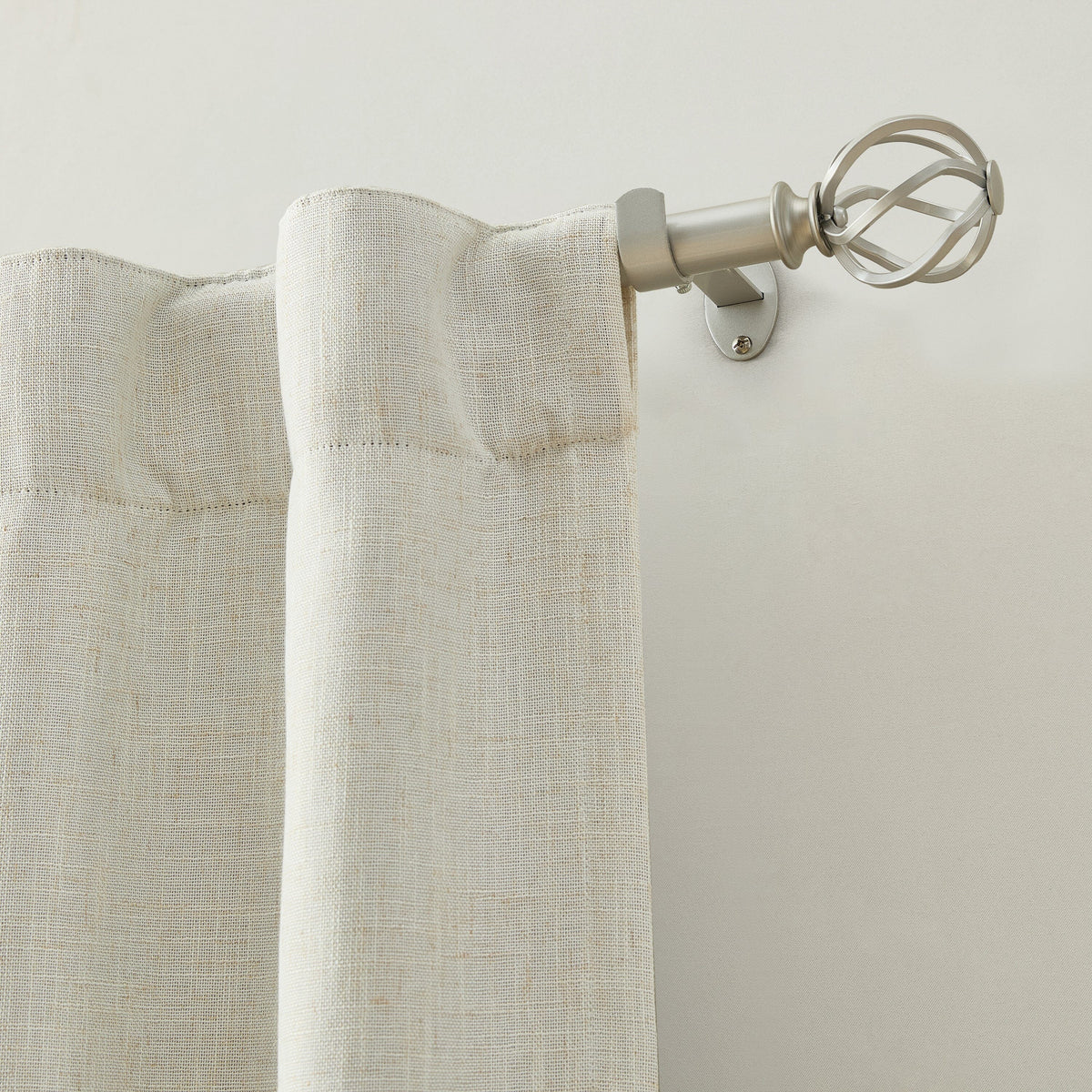 Walker 1” Single Curtain Rod with Cage Ball Finial