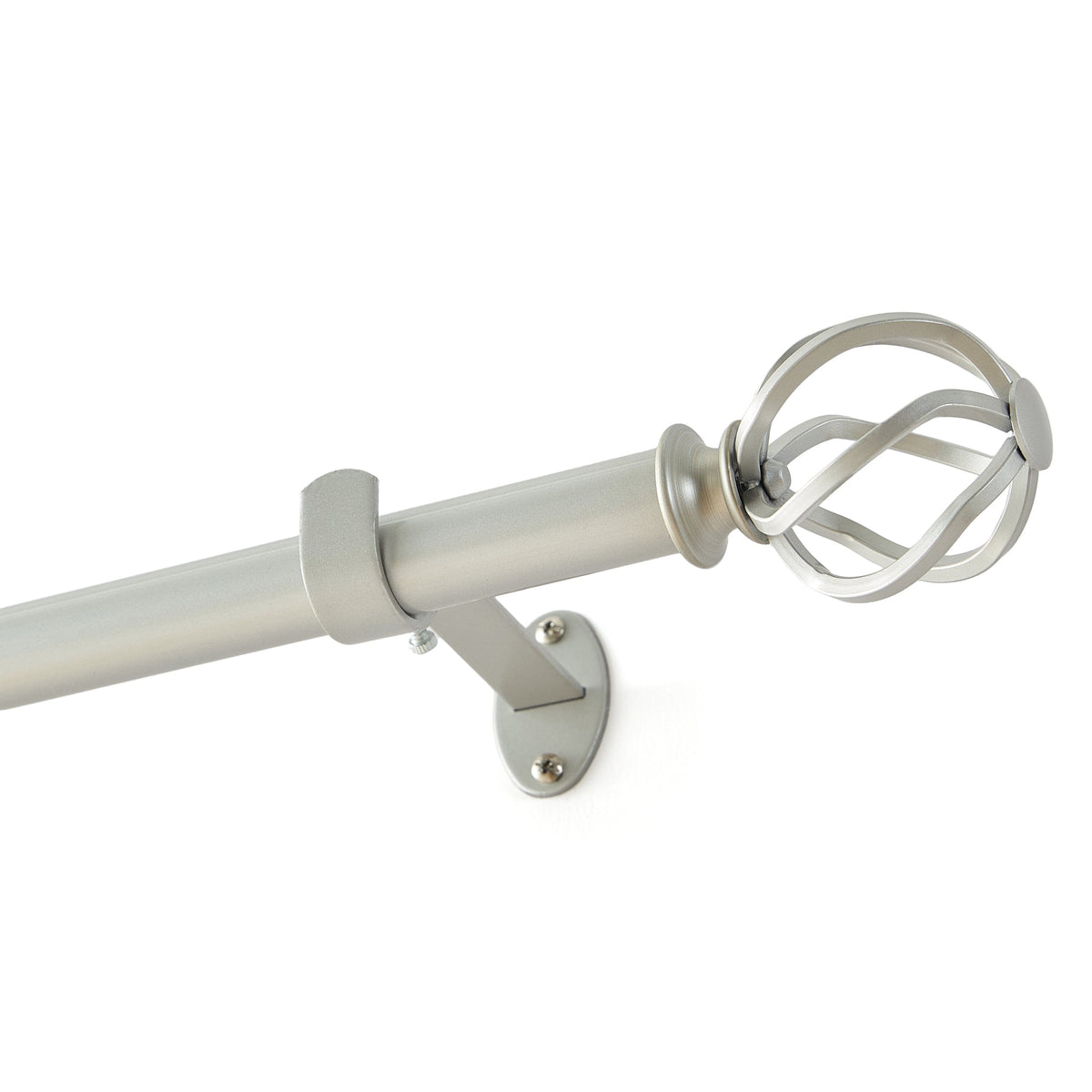 Walker 1” Single Curtain Rod with Cage Ball Finial