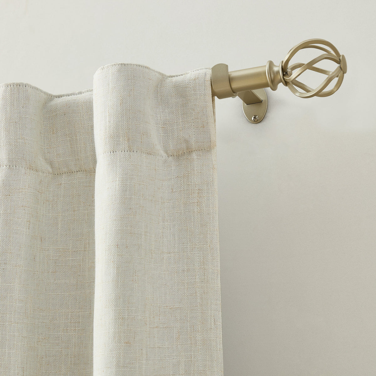 Walker 1” Single Curtain Rod with Cage Ball Finial