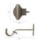 polyresin curtain rod with decorative finial
