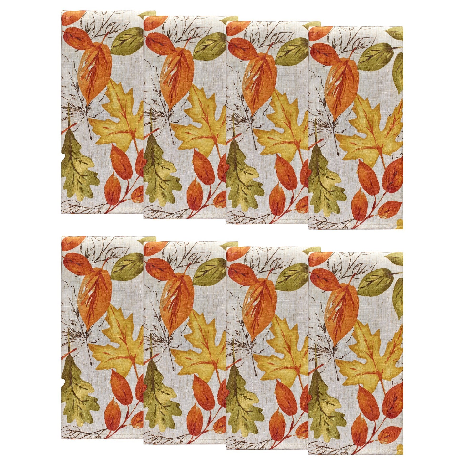 Autumn Leaves Fall Printed Napkins, Set of 8
